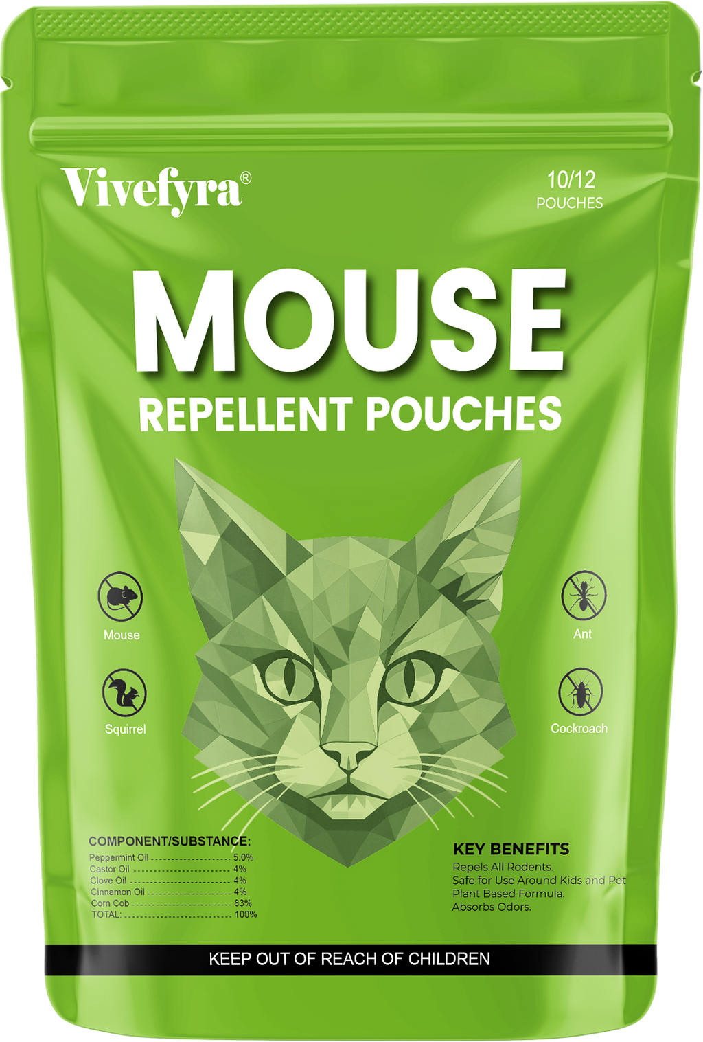 Mouse Repellent Pouches, Rodent Repellent Pouches with Peppermint Oil, Mice & Rat Deterrent for House, Garage, RV, Basement, Kitchen, Indoor & Outdoor Use