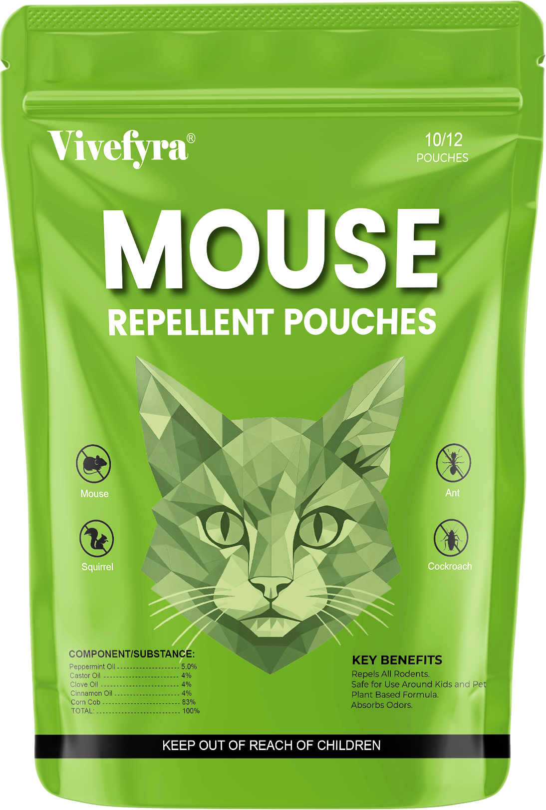 Mouse Repellent Pouches, Rodent Repellent Pouches with Peppermint Oil, Mice & Rat Deterrent for House, Garage, RV, Basement, Kitchen, Indoor & Outdoor Use